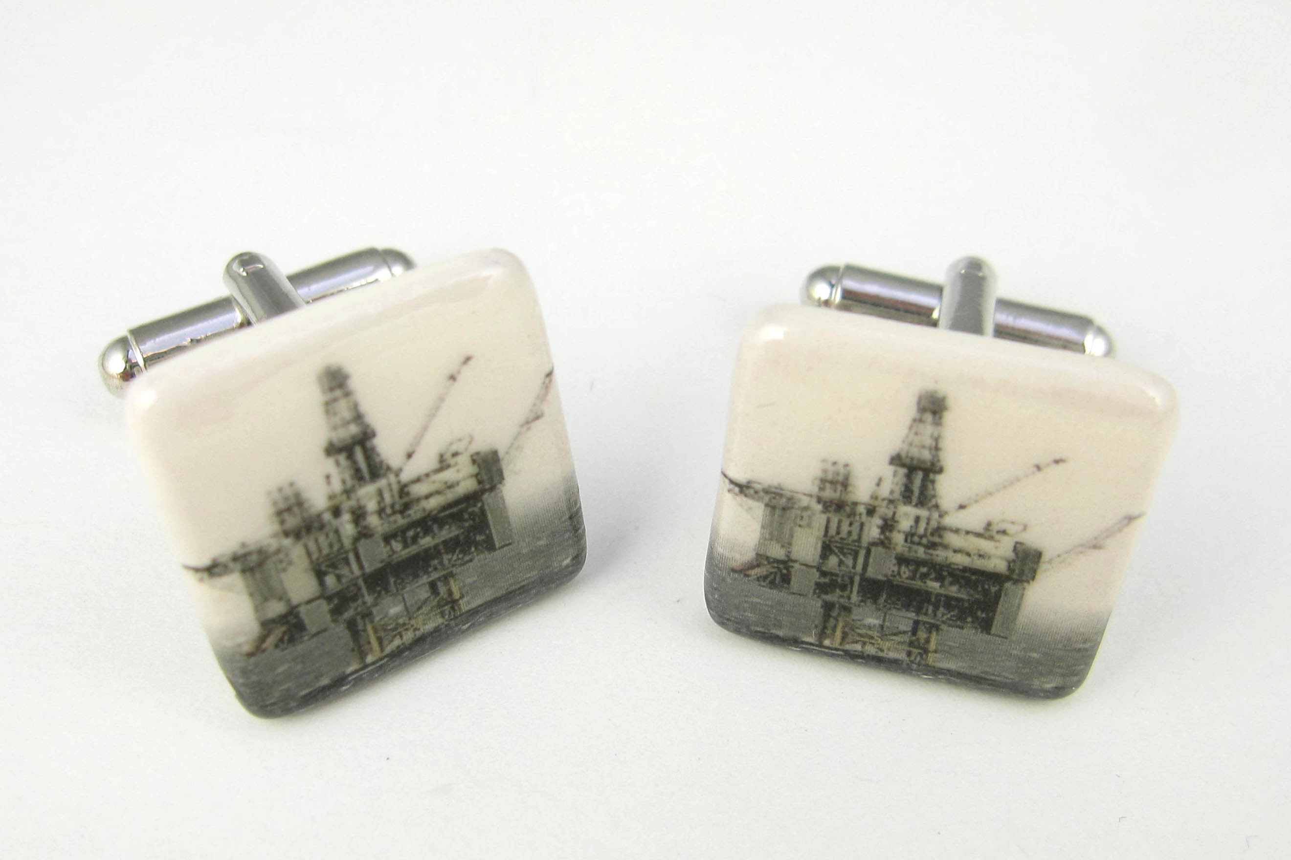 Scotland Oil Rig cufflinks